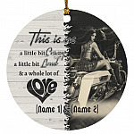 Personalized Couple Christmas Ornaments, White, Circle Ornament