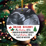8VT. Dear Daddy From Bump Baby Custom Photo ornament mk3