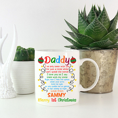 Personalized Daddy Merry First Christmas Ornament