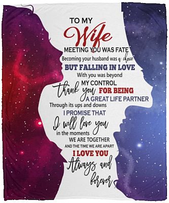 To My Wife Fleece, White, Cozy Plush Fleece Blanket - 50x60