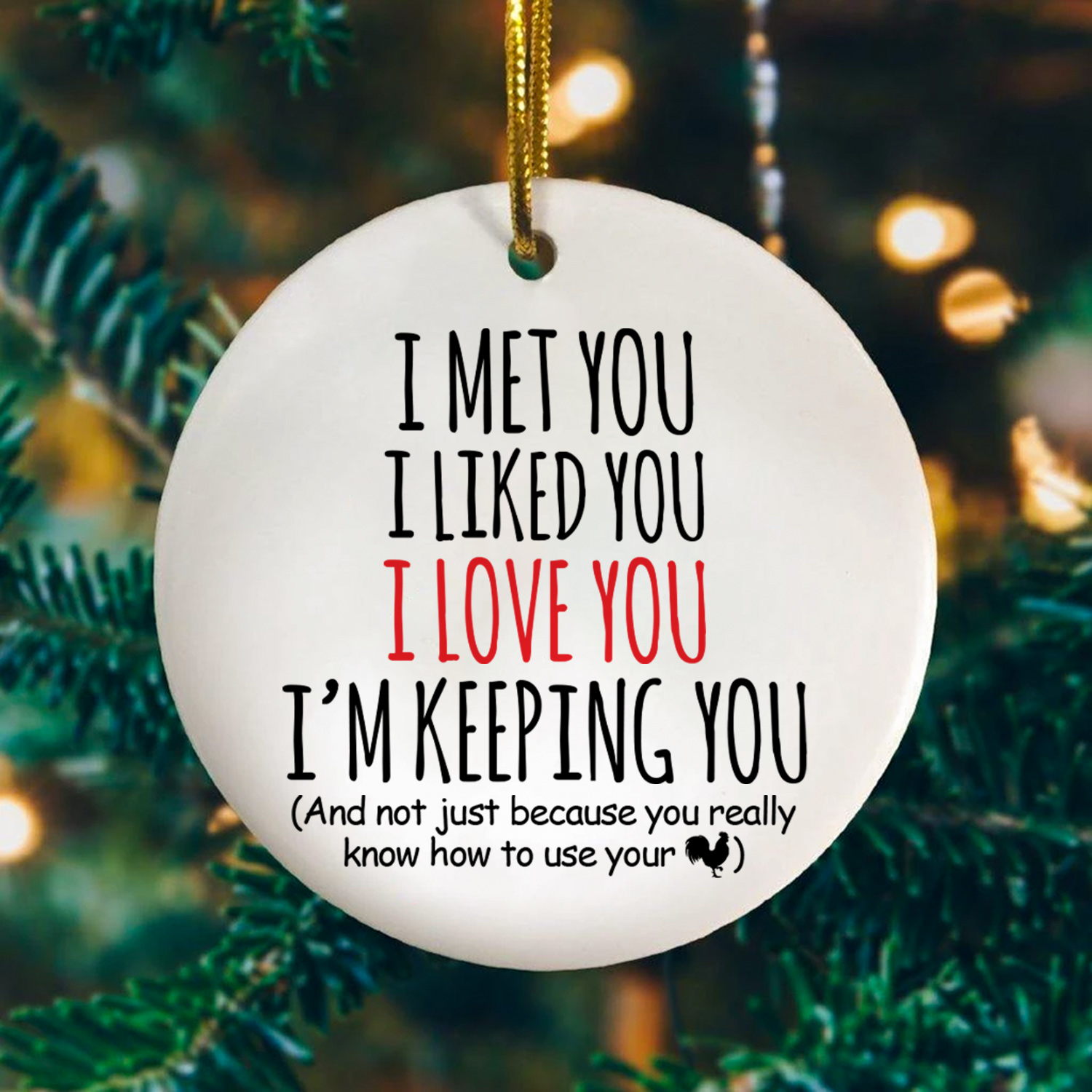 I Loved You I Know How To Use Your Cock Christmas Circle Ornament