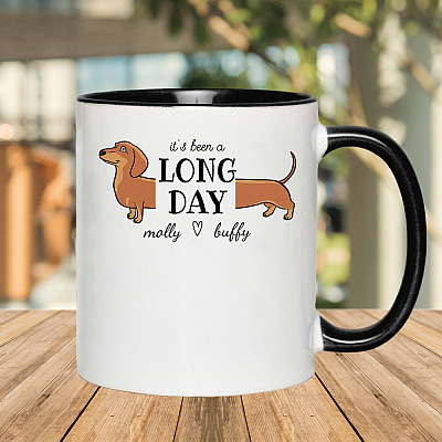 Alternative view of Personalized It's Been A Long Day Dachshund Lover Sausage Dog Accent Mug