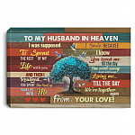 Hummingbird To My Husband In Heaven Poster, White, 0.75'' Framed Canvas