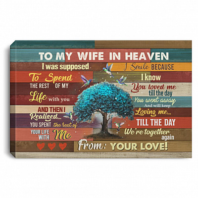 Hummingbird To My Wife Poster, White, 0.75'' Framed Canvas