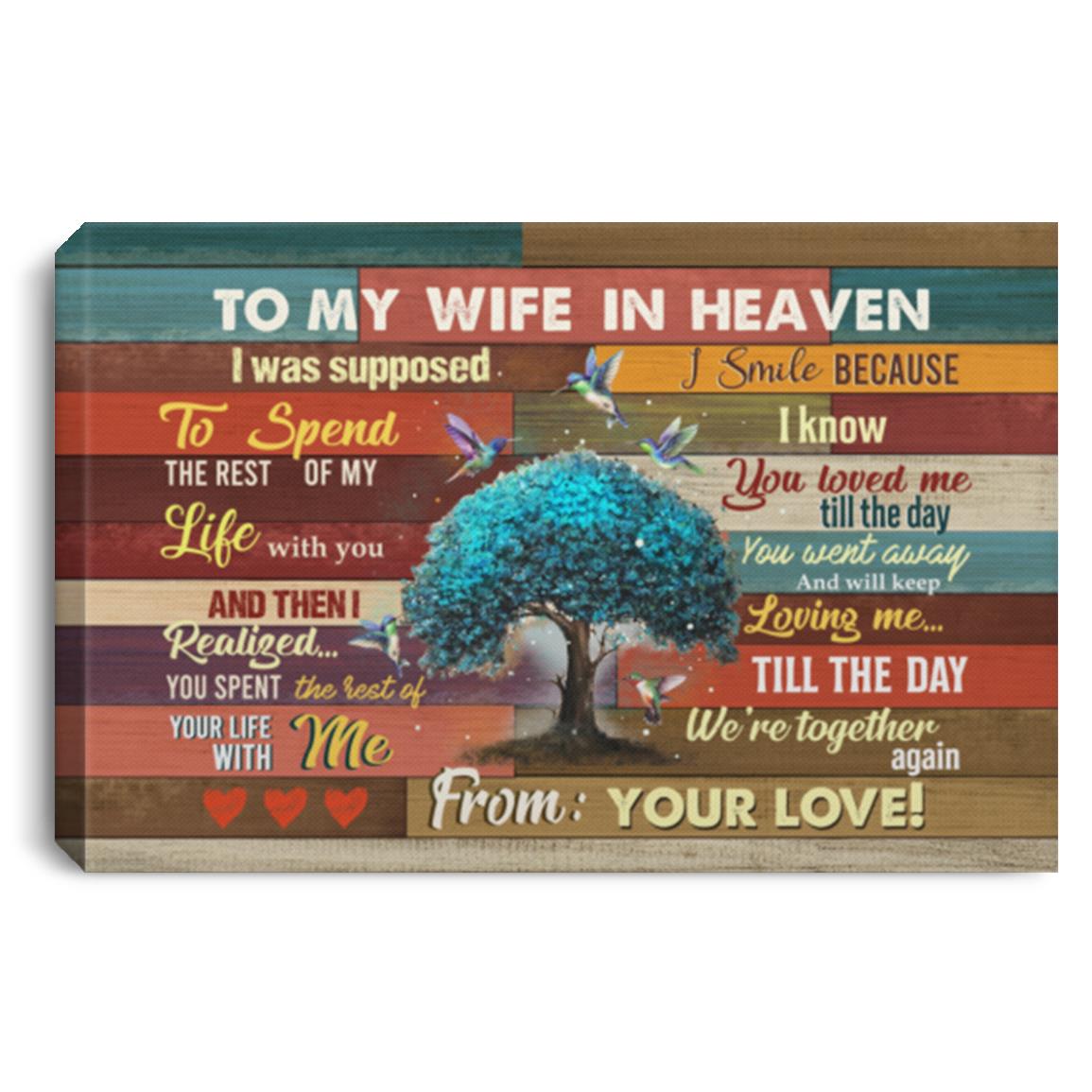 Hummingbird To My Wife Poster, White, 0.75'' Framed Canvas