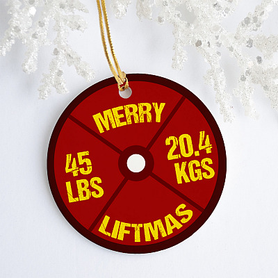 Merry Liftmas Funny Gym Lovers - Christmas Fit Center Decoration Circle Ornament