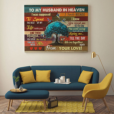 Alternative view of Hummingbird To My Husband In Heaven I Was Supposed To Spend The Rest Of My Life Canvas Prints - Unframed Poster