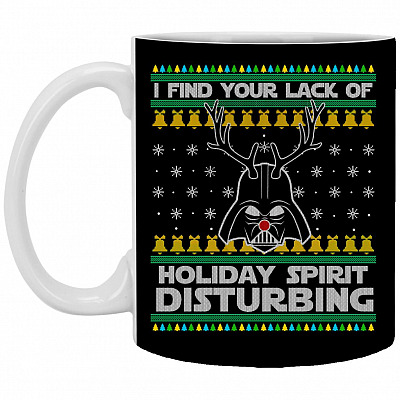 Darth Reindeer I Find Your Lack, Black, 11 oz. White Mug