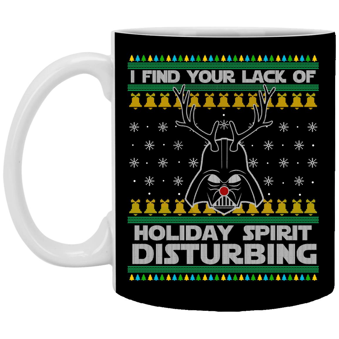 Darth Reindeer I Find Your Lack, Black, 11 oz. White Mug