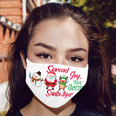 Alternative view of Santatizer Spread Joy Not Germs Christmas Washable Reusable Custom - Printed Face Mask