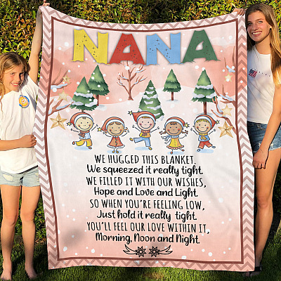 Alternative view of Nana Just Hold It Really Tight We Love You Blanket - Grandma Christmas Gift