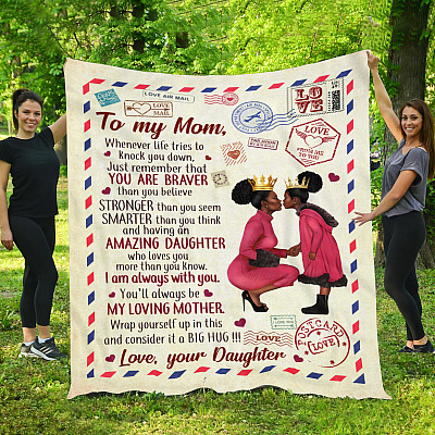 Alternative view of To My Mom Whenever Life Tries To Knock You Down Blanket - Mom Christmas Blanket