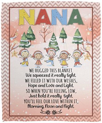 Nana Just Hold It Really Tight, White, Cozy Plush Fleece Blanket - 50x60