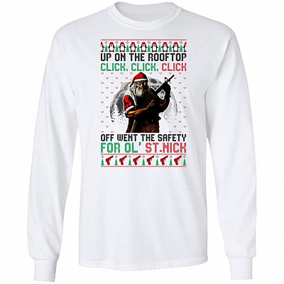 Up On The Rooftop Click Click Click Hoodie, White, Long Sleeve