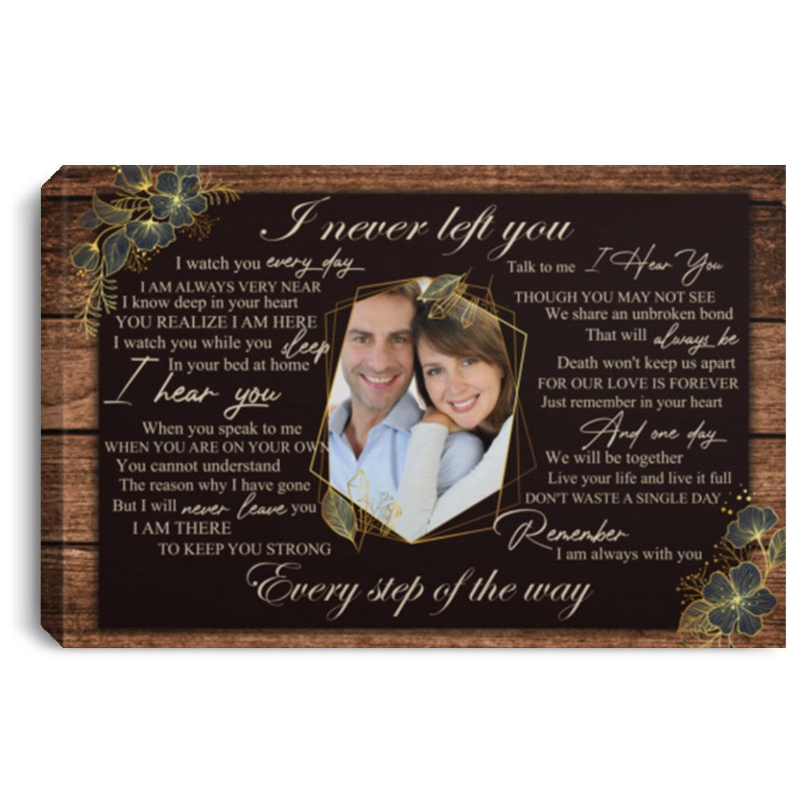 Personalized Photo I Never Left You, White, 0.75'' Framed Canvas