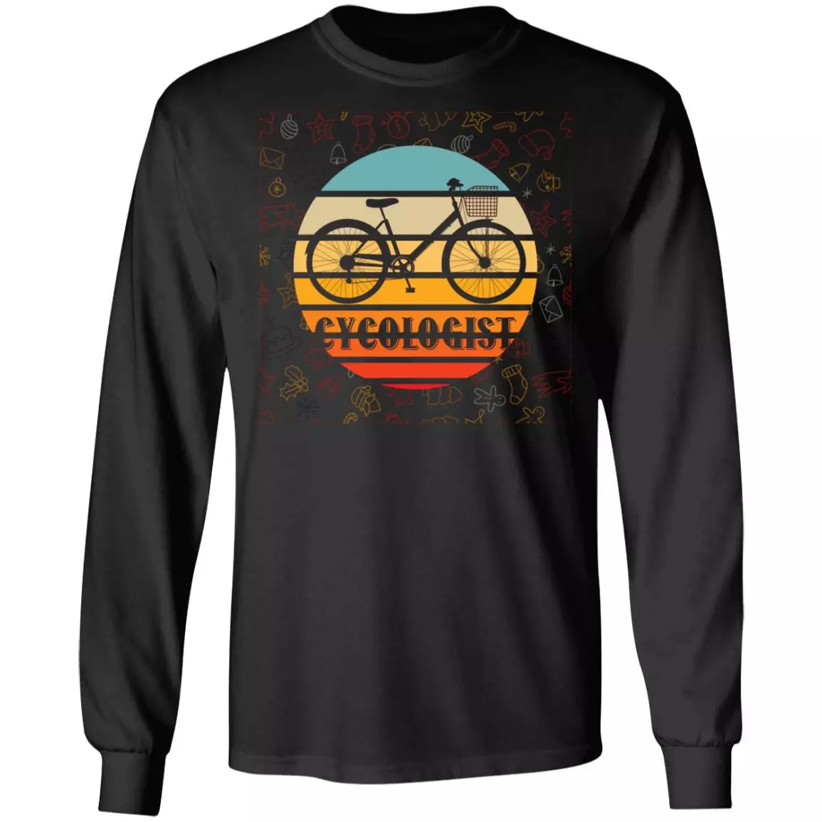 Cycologist Funny Biking, Black, Long Sleeve