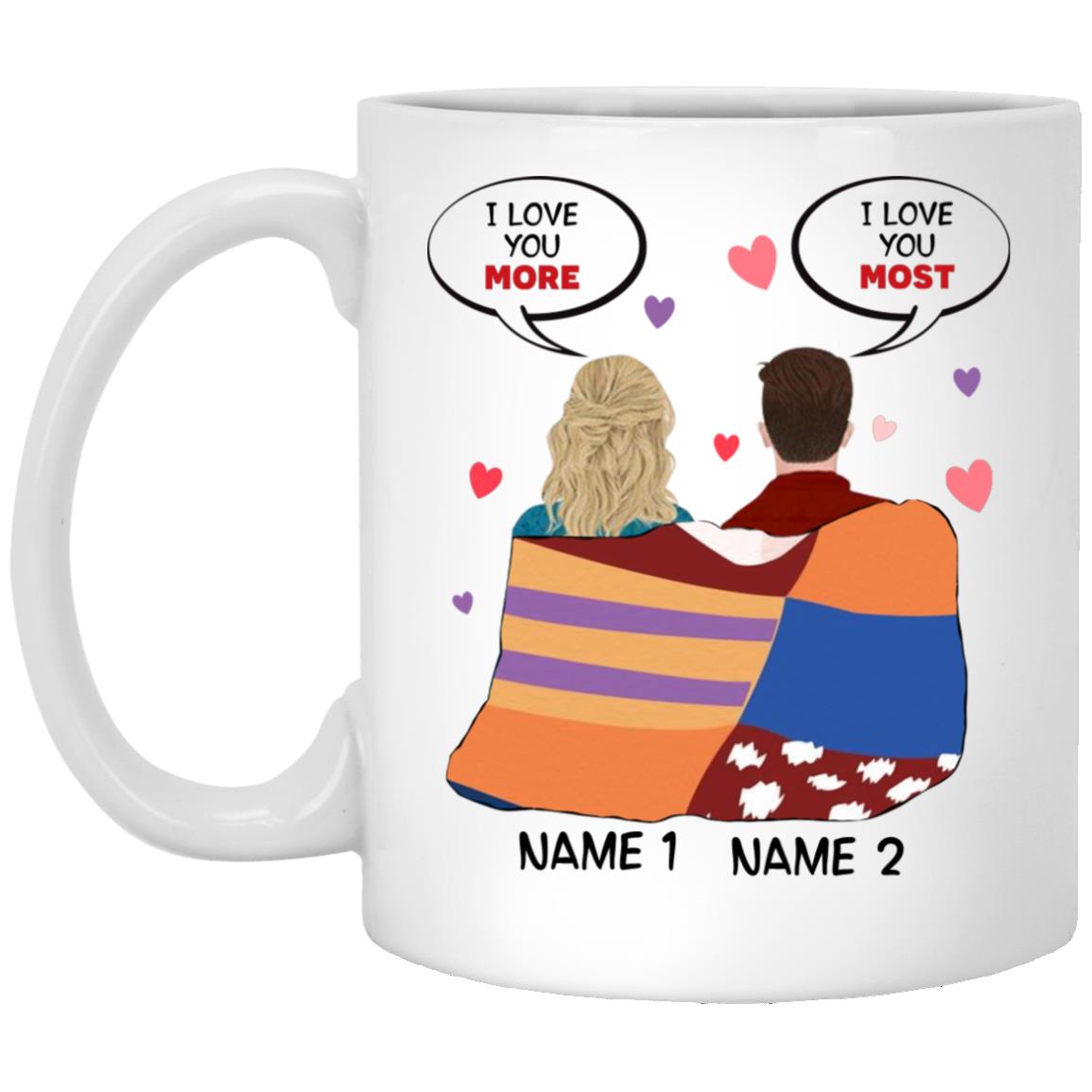 Personalized I Love You More Mug, White, 11 oz. White Mug