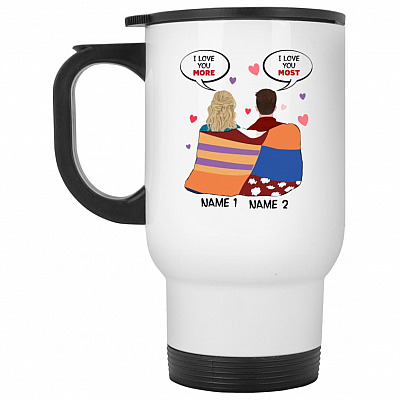 14 oz. White Travel Mug