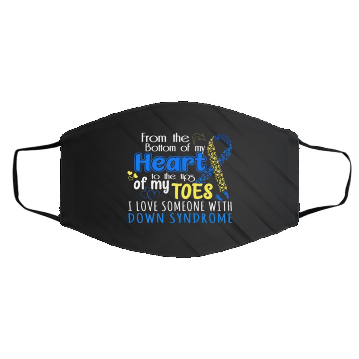 Down Syndrome Awareness Face Mask, White, Cloth Face Cover – Medium/Large Down Syndrome Awareness Face Mask, White, Cloth Face Cover – Medium/Large