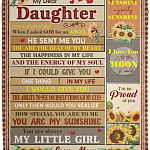 Mom to My Dear Daughter, White, Cozy Plush Fleece Blanket - 50x60