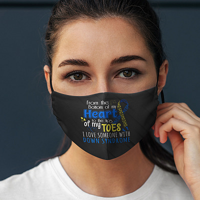 Alternative view of Down Syndrome Awareness Reusable Washable Custom Printed Cloth Face Mask