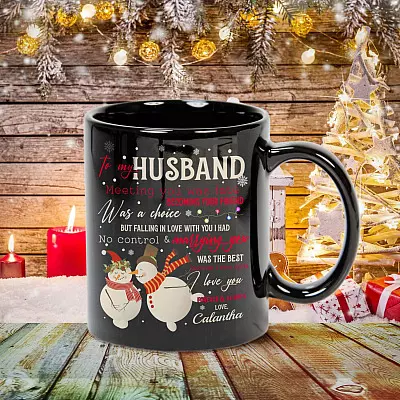 Personalized Wife to My Husband Meeting You Was Fate Becoming Your Friend Ceramic Coffee Mug - Water Bottle