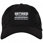 Retired Under New Management Hat, Black, Brushed Twill Dad Cap