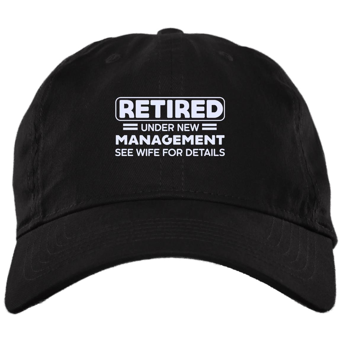 Retired Under New Management Hat, Black, Brushed Twill Dad Cap