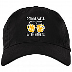 Drinks Well with Others Twill Cap, Black, Brushed Twill Dad Cap
