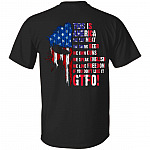 This Is America We Eat Meat We Drink Beer We Own Guns If You Don't Like It GTFO Print On Back Only T-Shirt, Black, Unisex T-Shirt