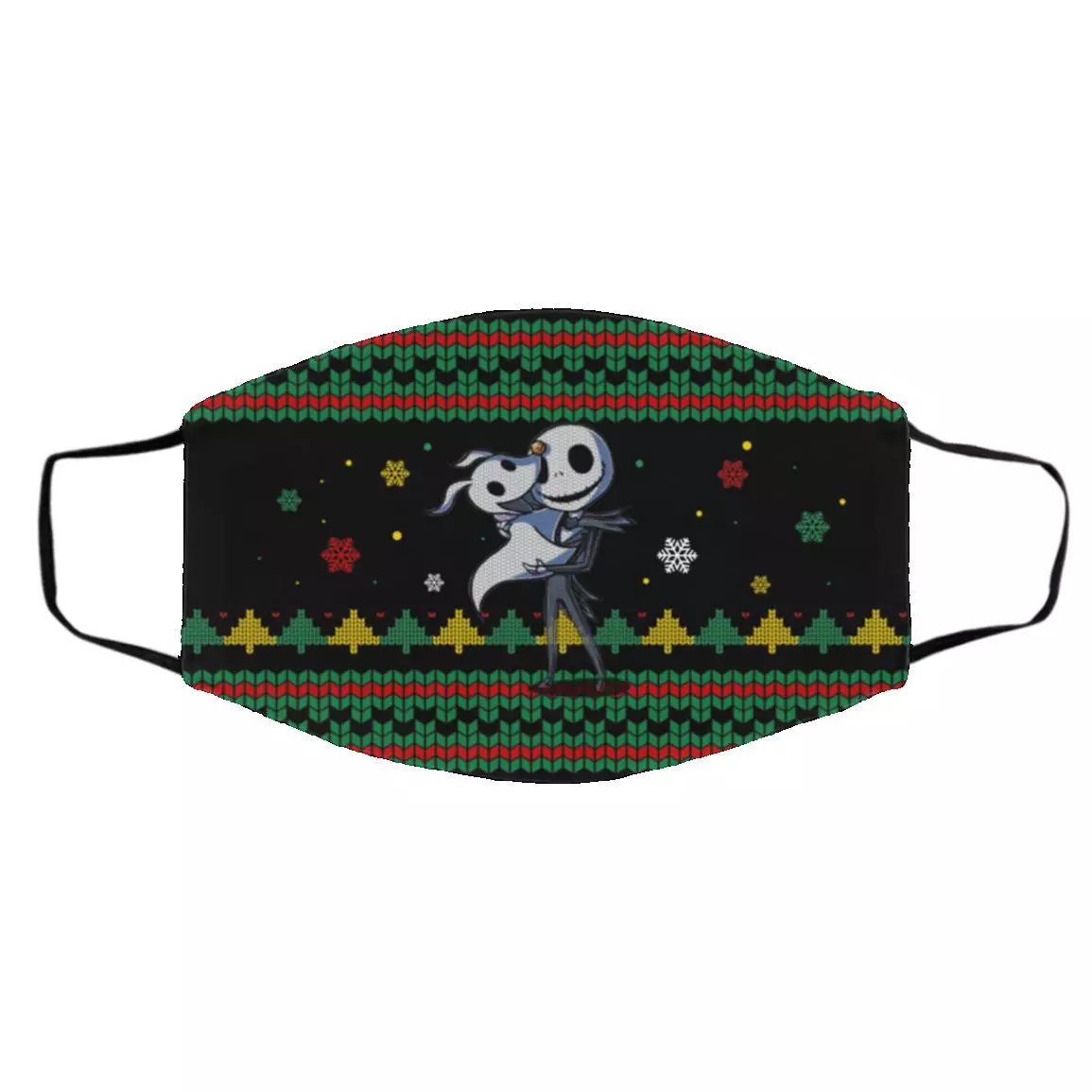 Jack Xmas Face Mask, Black, Cloth Face Cover – Medium/Large Jack Xmas Face Mask, Black, Cloth Face Cover – Medium/Large