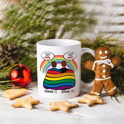 Alternative view of Personalized Gay Couple I Love You More Funny Lgbt Gift 2020 Ceramic Coffee Mug - Water Bottle