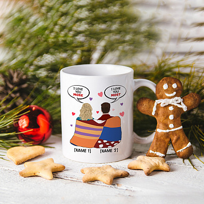 Alternative view of Personalized I Love You More Funny Anniversary Couple Gift 2020 Ceramic Coffee Mug - Water Bottle
