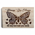 Butterfly Missing You Always The Poster, White, 0.75'' Framed Canvas