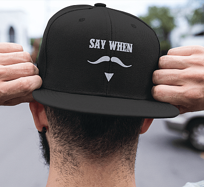 Alternative view of Doc Holiday Tomb Mustache Say When Twill Cap - High-Profile Snapback Hat - Trucker Hat