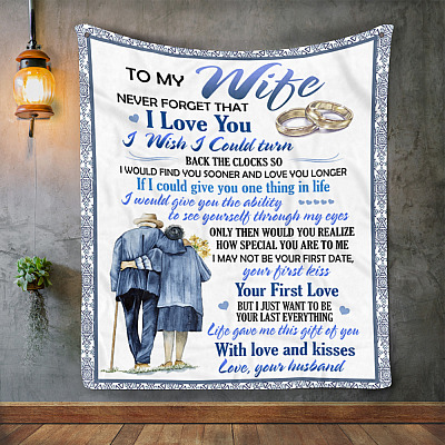 Alternative view of To My Wife Fleece Mink Blanket - Never Forget That I Love You Woven Blanket - Blanket Gift From Husband