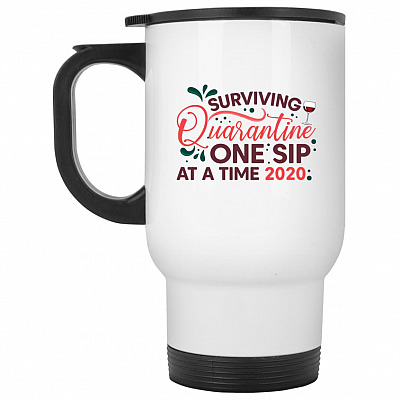 14 oz. White Travel Mug