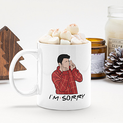 Alternative view of Friends Joey I'm Sorry Ceramic Coffee Mug - Beer Stein - Water Bottle - Color Changing Mug - Friends Show Mug