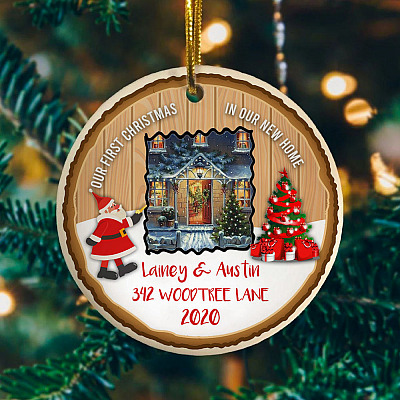 Custom Photo Our First Christmas in Our New Home Christmas Ornament Keepsake - Holiday Ornament