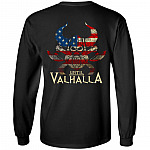 Victory Or Until Valhalla Norse Skull American Print On Back Hoodie Sweatshirt - Proud Nordic Viking T-Shirt, Black, Long Sleeve Victory Or Until Valhalla Norse Skull American Print On Back Hoodie Sweatshirt - Proud Nordic Viking T-Shirt, Black, Long Sleeve