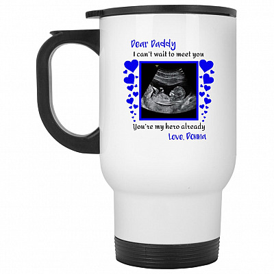 14 oz. White Travel Mug