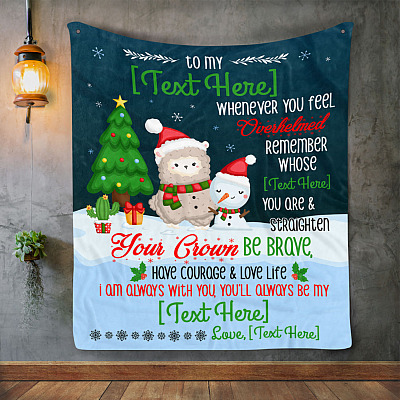 Alternative view of From Mom To My Daughter Snowman Christmas Saying Personalized Blanket - Mom To Daughter Quote Xmas Blanket