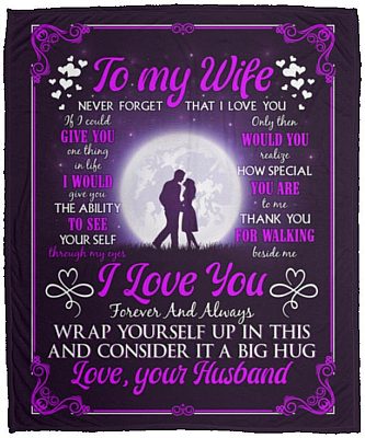 To My Wife Blanket, White, Cozy Plush Fleece Blanket - 50x60