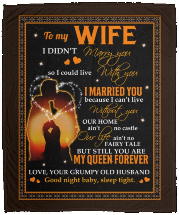 To My Wife Blanket, White, Cozy Plush Fleece Blanket - 50x60