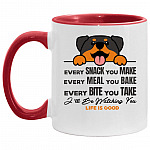 Rottweiler Accent Mug, White/Red, 11 oz. Accent Mug