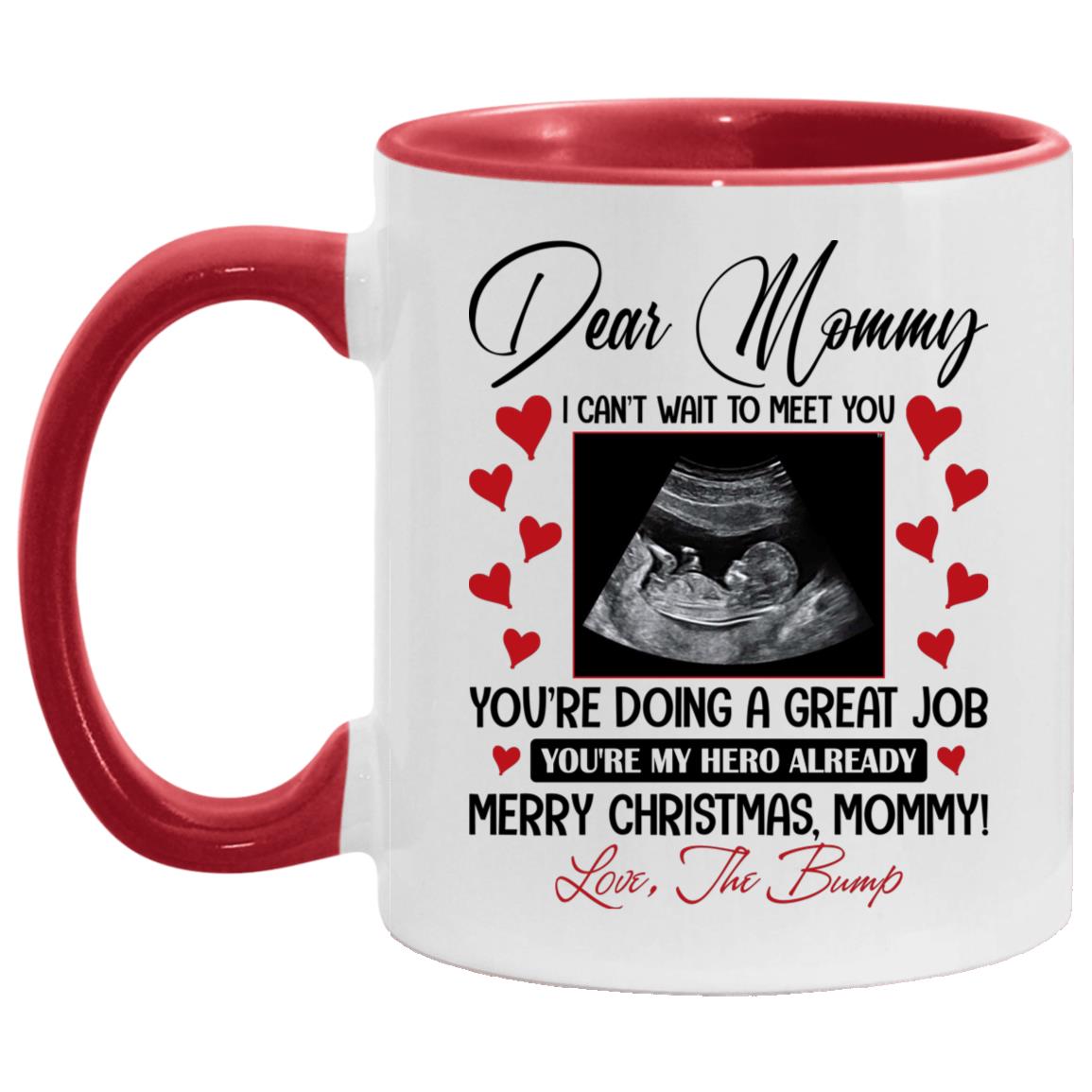 Personalized Photo Dear Mommy Accent Mug, White/Red, 11 oz. Accent Mug