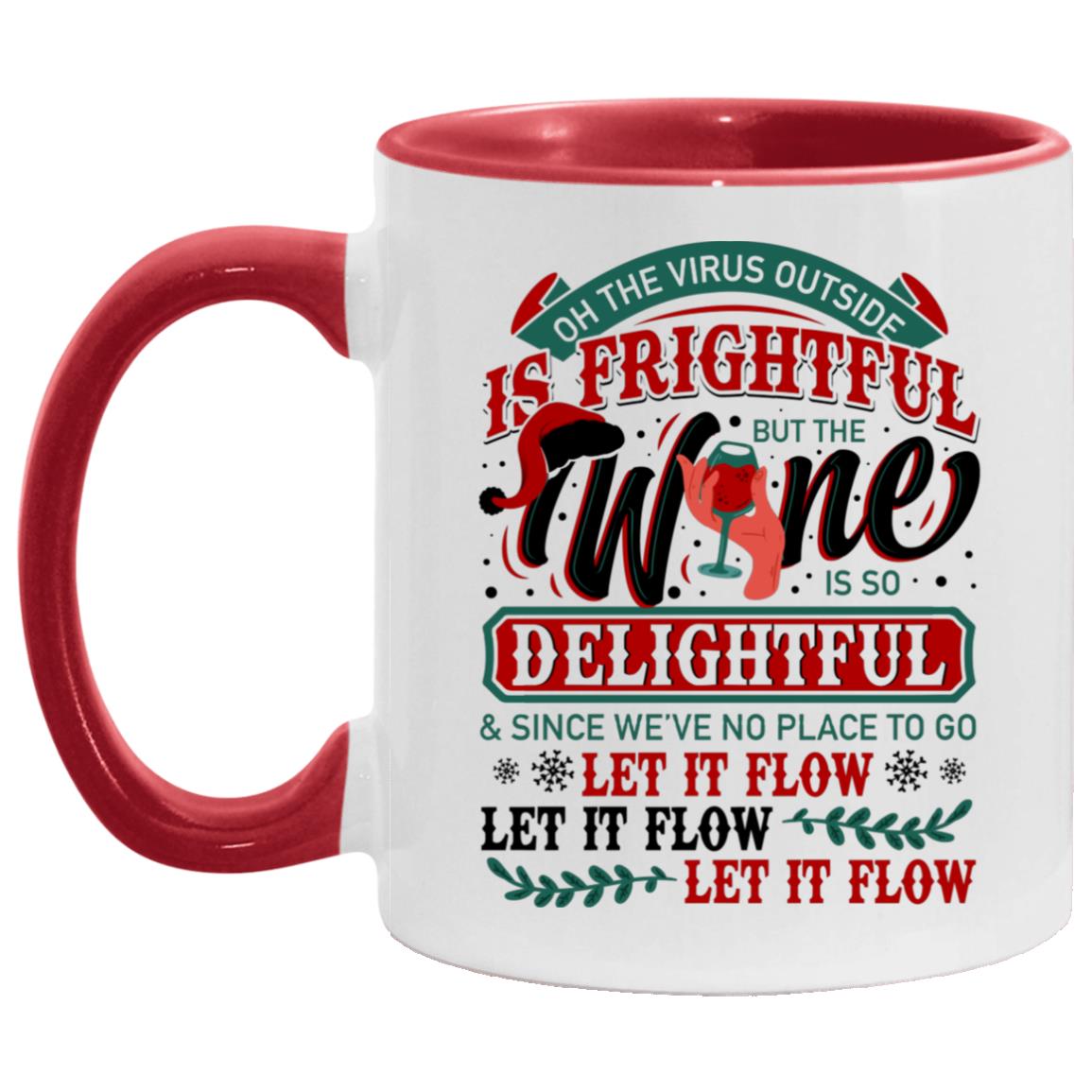 Oh the Virus Accent Mug, White/Red, 11 oz. Accent Mug