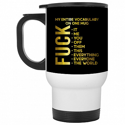 14 oz. White Travel Mug
