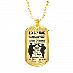 From Son To My Dad It's Not Easy To Raise A Child Army Solider Father's Day Military Dog Tag Pendant Necklace - Dog Tag (Gold Plated)