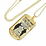 From Son To My Dad It's Not Easy To Raise A Child Army Solider Father's Day Military Dog Tag Pendant Necklace - Dog Tag (Gold Plated)